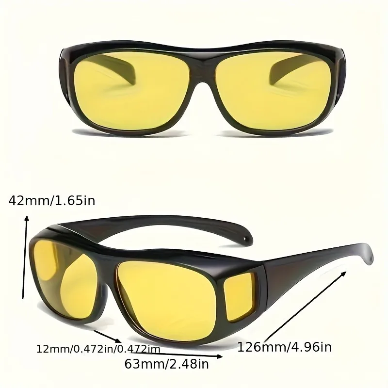 2 Stück Nachtsicht Fahren Surround Brille Sonnenbrille Outdoor Sportbrille Radfahren Angeln Tag und Nacht Unisex – Detail 6