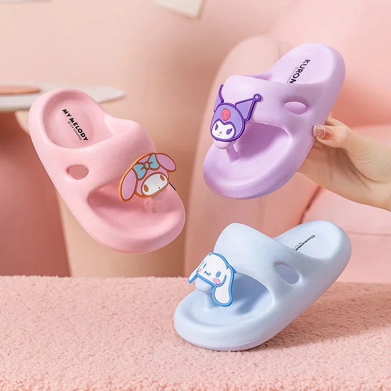 Sanrio Hello Kitty Children's Slippers Baby Indoor Flip-Flops Cinnamoroll Boys and Girls Bathroom Non-slip Sense of Cloud Sandal