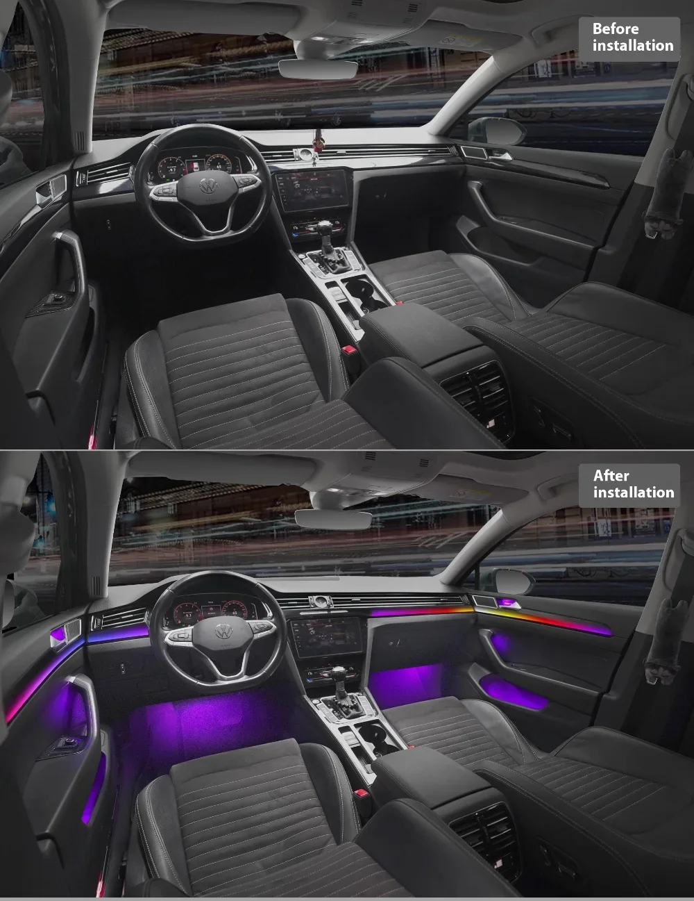 For Volkswagen VW Passat B8 2017-2024 Shadow Dynamic Ambient Light LED Atmosphere Lamp Interior Footwlight Intrior Refit
