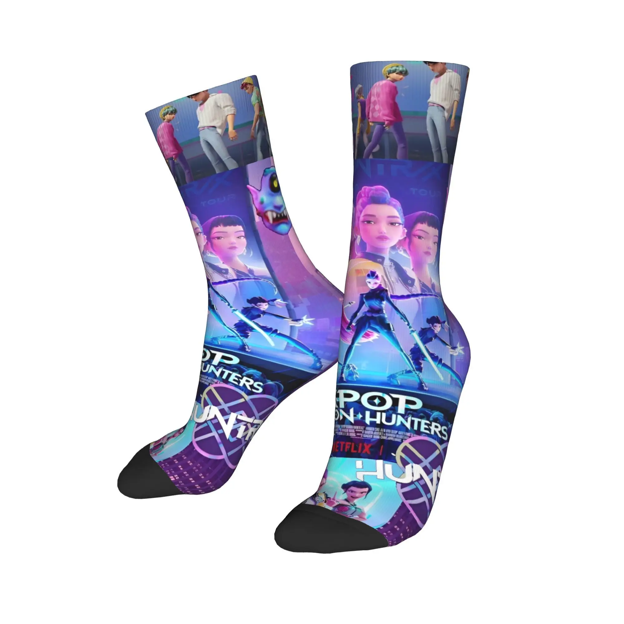 ساجا بنين Kpop شيطان هنتر جوارب مطبوعة جوارب بأشكال مضحكة الخريف المضادة للانزلاق الجوارب الرجال في الهواء الطلق جودة الجوارب