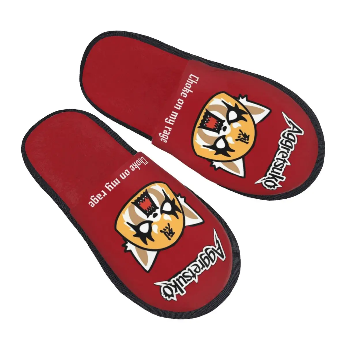 

Custom Aggressive Retsuko Cartoon Soft Scuff With Memory Foam Slippers Women Spa House Shoes
