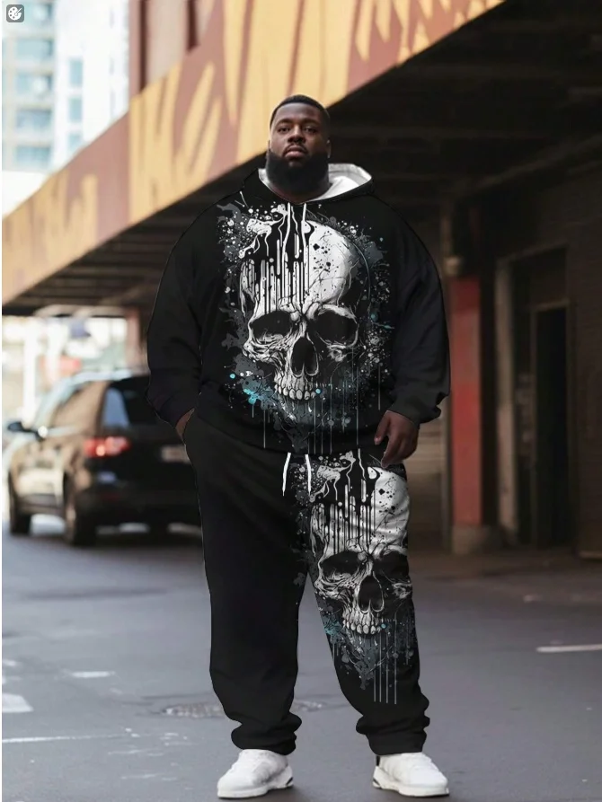 

2025/26 NEW Latest Spring and Autumn Set Trendy Men's American Street Flame 3D Printed Casual Long Sleeved Pants Hoodie Set