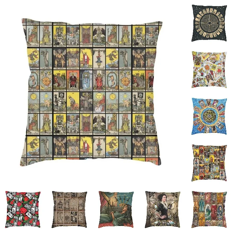 Custom The Major Arcana Of Tarot Vintage Cards Square Throw Pillow Case Home Decorative 3D Two Side Print Cushion Cover for Car