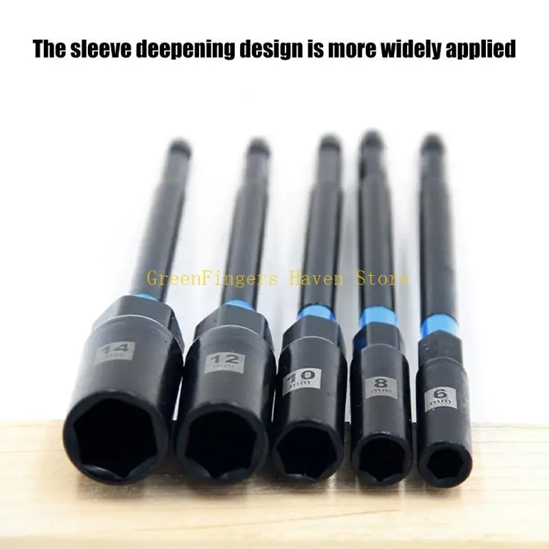 F68D 1/4inch Wrench Hexagonal Bit Socket Set Long Impact Drill Socket Adapter Drill Bit Extension Socket Adapter for Electric