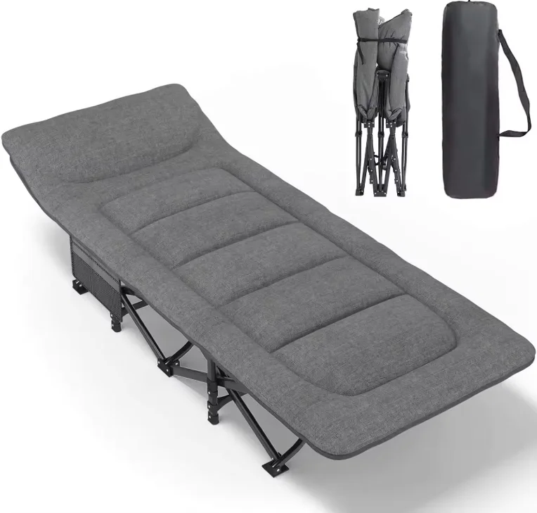 

Adult Inside Office Home Folding Bed Chair Lightweight Portable Metal Nap Bed Camping Bed Mattress