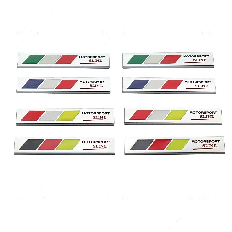 2PCS Metal Italy Germany France MOTORSPORT SLINE Car Sticker Trunk Badge for Honda Mercedes Benz Audi Volvo Peugeot Tesla Toyota