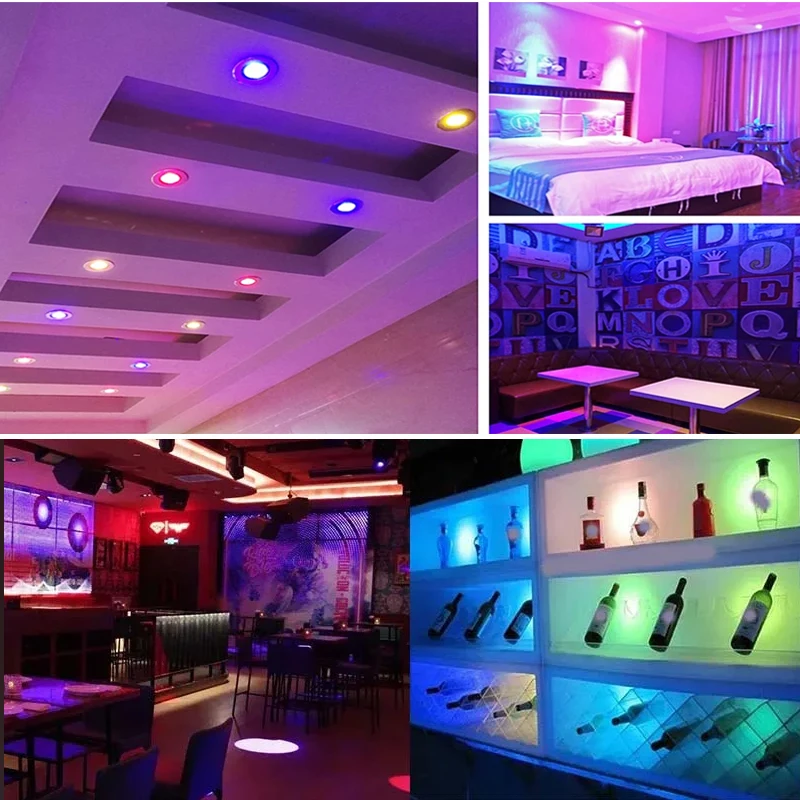 12V RGB IP65 3W Mini LED Downlight with Transformer Ceiling Spotlight Bedroom Kitchen 12V Dimmable Staircase Closet Party Light