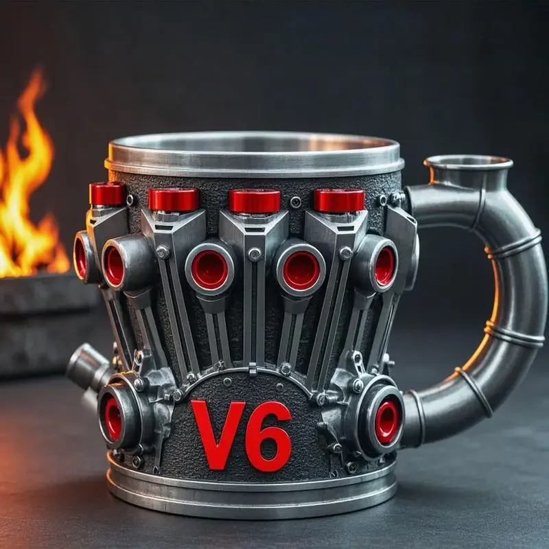 

Engine Cup V8 Engine Coffee Cup Drinking Cups Insulated Coffee Mug Unique Engines Stainless Steel Cup Tea Mug Cocktail Mug