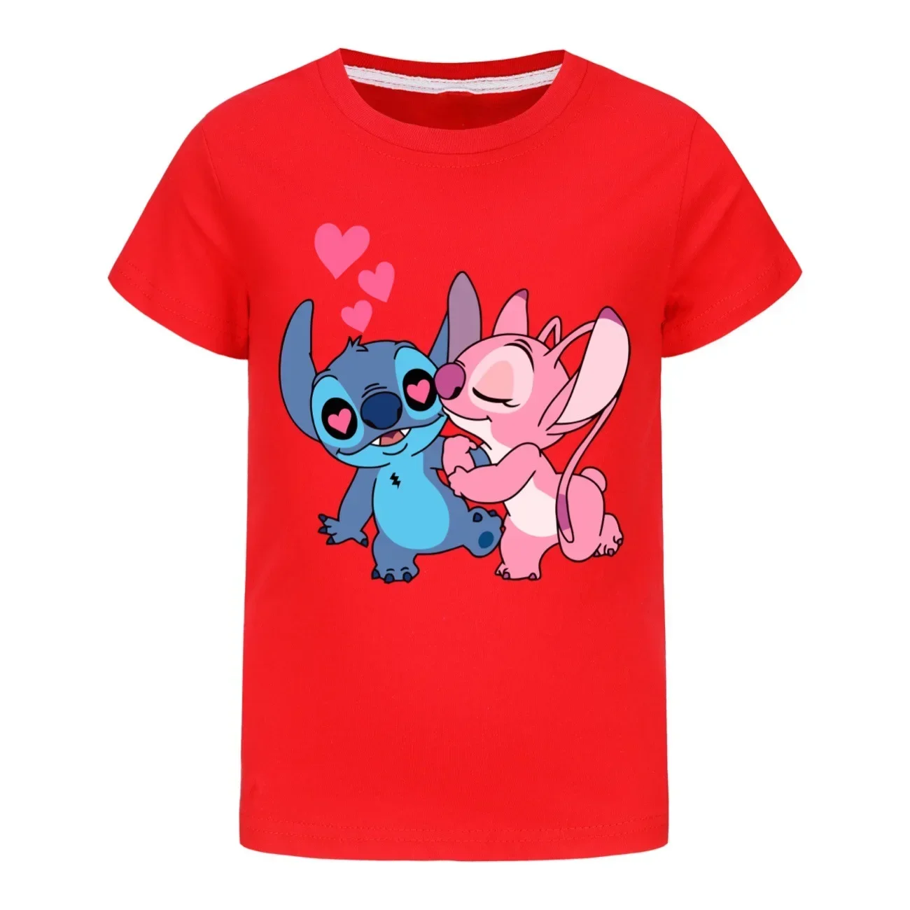 Girls Summer Short Sleeve Tshirts Kids Tees Cotton Cartoon Stitch Boys Clothes Pajama Children Tops Toddler Outfit Sleepwear