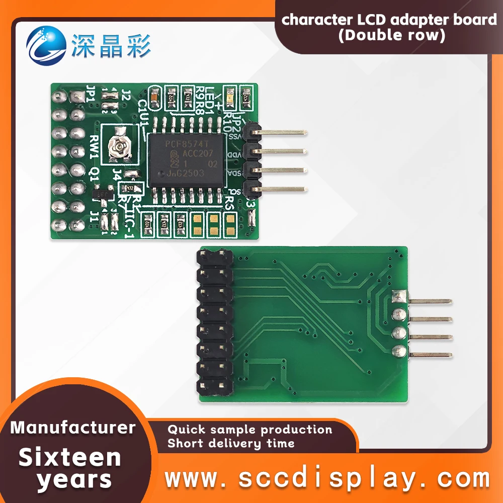 Отличное качество, новый интерфейс IIC/I2C, ЖК-экран 1602/2004A, двухрядная плата адаптера, модуль PCF8574T, регулируемый контраст