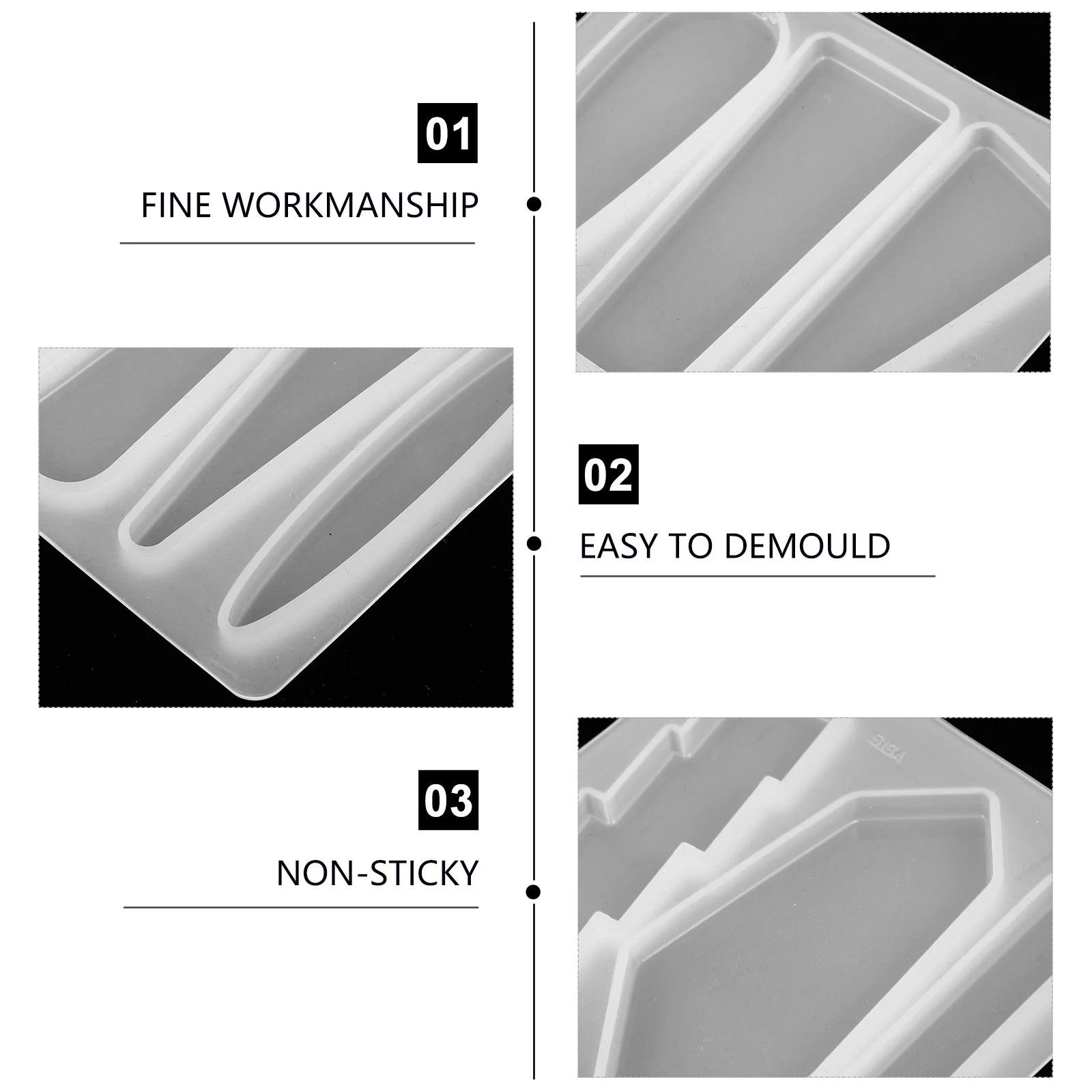 

1Set Crystal Epoxy Hairpin Mold Silicone DIY Hair Clip Mold Simple Handmade Craft Mould for Hairpins Silicone Die
