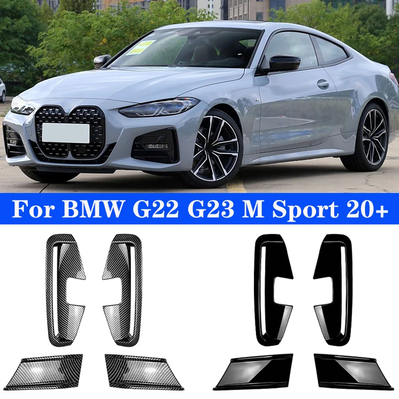 

Для BMW 4 серии G22 G23 M Sport 2020+ Автомобильный передний бампер Боковой сплиттер Спойлер Противотуманная фара Крышка Авто передний боковой бампер Ветровой нож