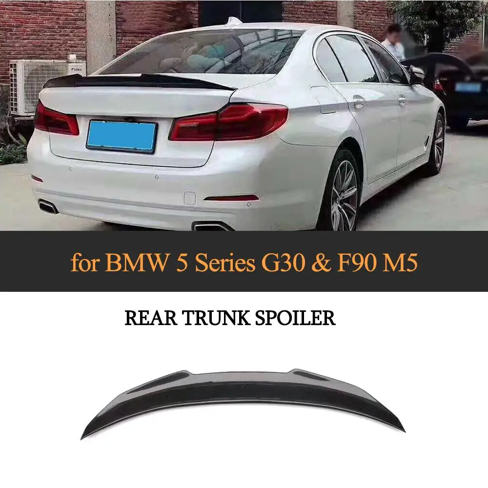 For G30 M5 Carbon Fiber Rear Trunk Boot Lip Spoiler Wing For G30 G38 F90 M5 2018 2019 Car Sticker