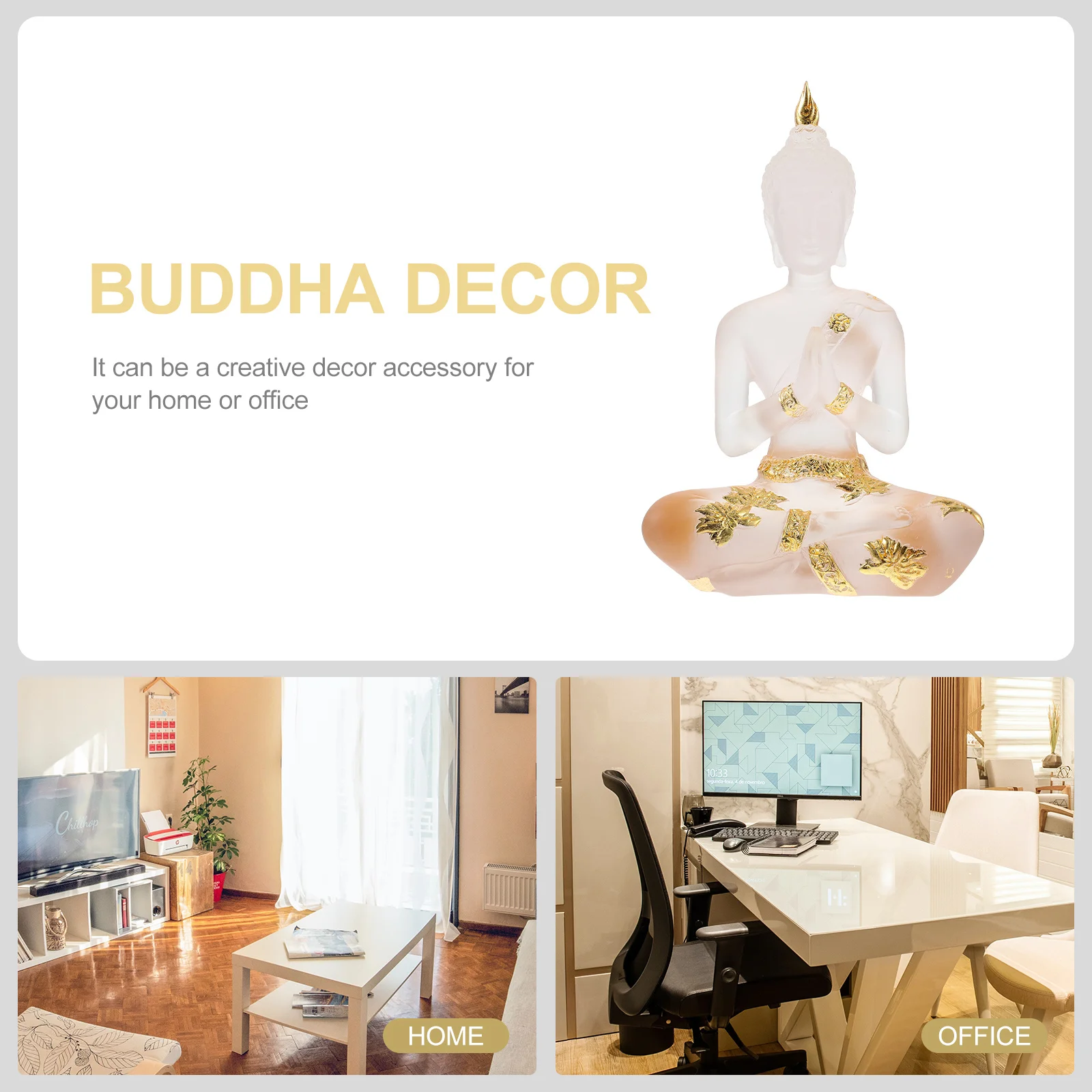 

Thailand Resin Buddha Statue Seated Retro Buddha Figure Home Office Desktop Resin Craft Sculpture Indoor Desktop Decor
