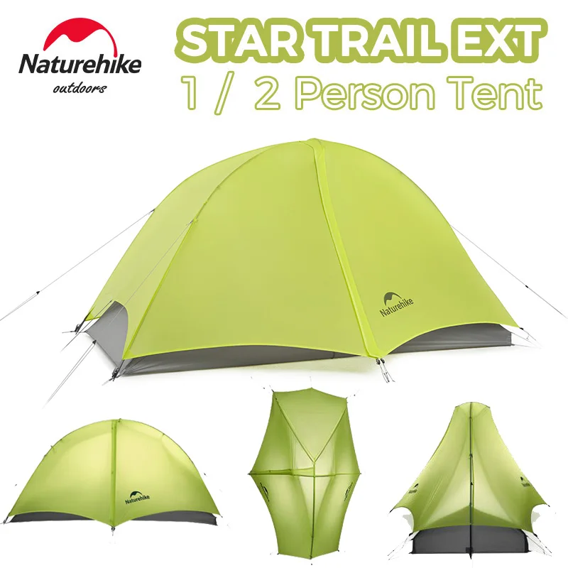 Naturehike Star Trail EXT Wanderzelt 1-2 Personen Zelt 10D Nylon Ultraleichtes Camping Rucksack-Trekking Wasserdichtes Schutzzelt
