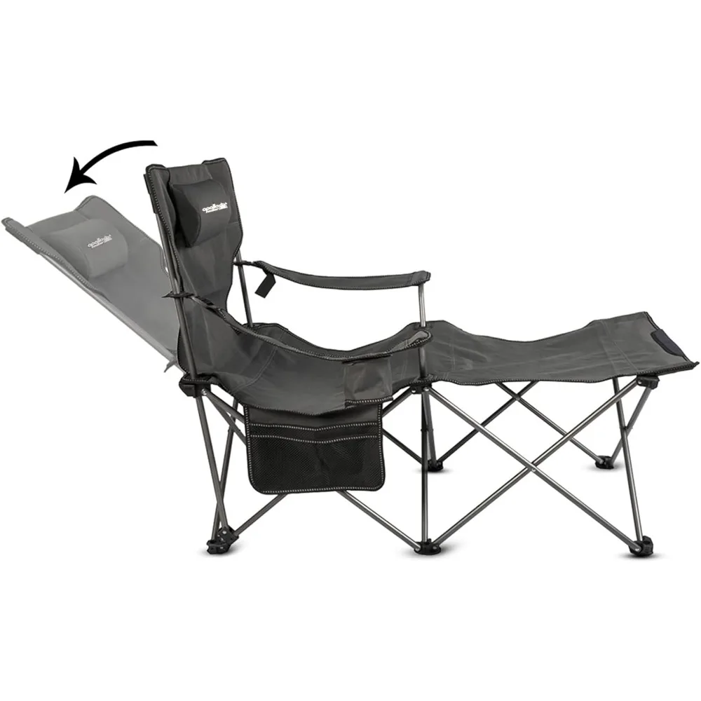 Apollo Walker Folding Camping Chairs Reclining Beach Chairs for Adults Portable Sun Chairs Outdoor Lounger with Carry Bag