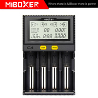 MiBoxer C4 Battery Smart Charger Double AA Max 2.5A/Slot Super Fast 18650 14500 26650 Charger discharge Charge function