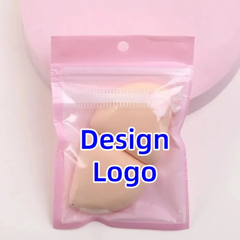 

300PCS Pink Clear Plastic Jewelry Zipper Bags-Cosmetic Storage Pouches for Nail Art, Accessories & Gift Packaging