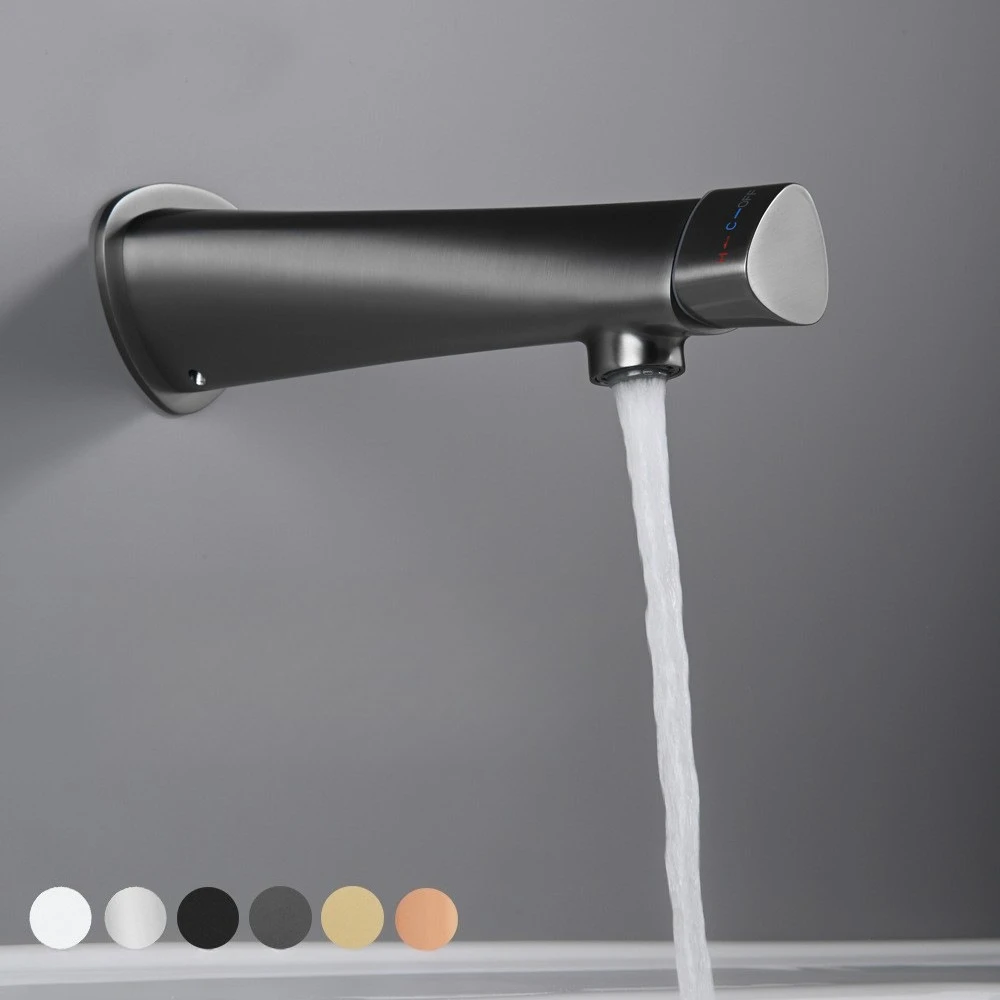 Brass Wall Mount Faucet for Bathroom Concealed Installation Basin Sink Cold And Hot Water Tap for Home Outdoor Use