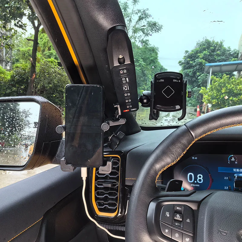 แผงสวิตช์ควบคุมเสริม RTG 6 ปุ่ม 12V ติดตั้งบนมือจับ สำหรับรถฟอร์ด เรนเจอร์ ปี 2020-2025