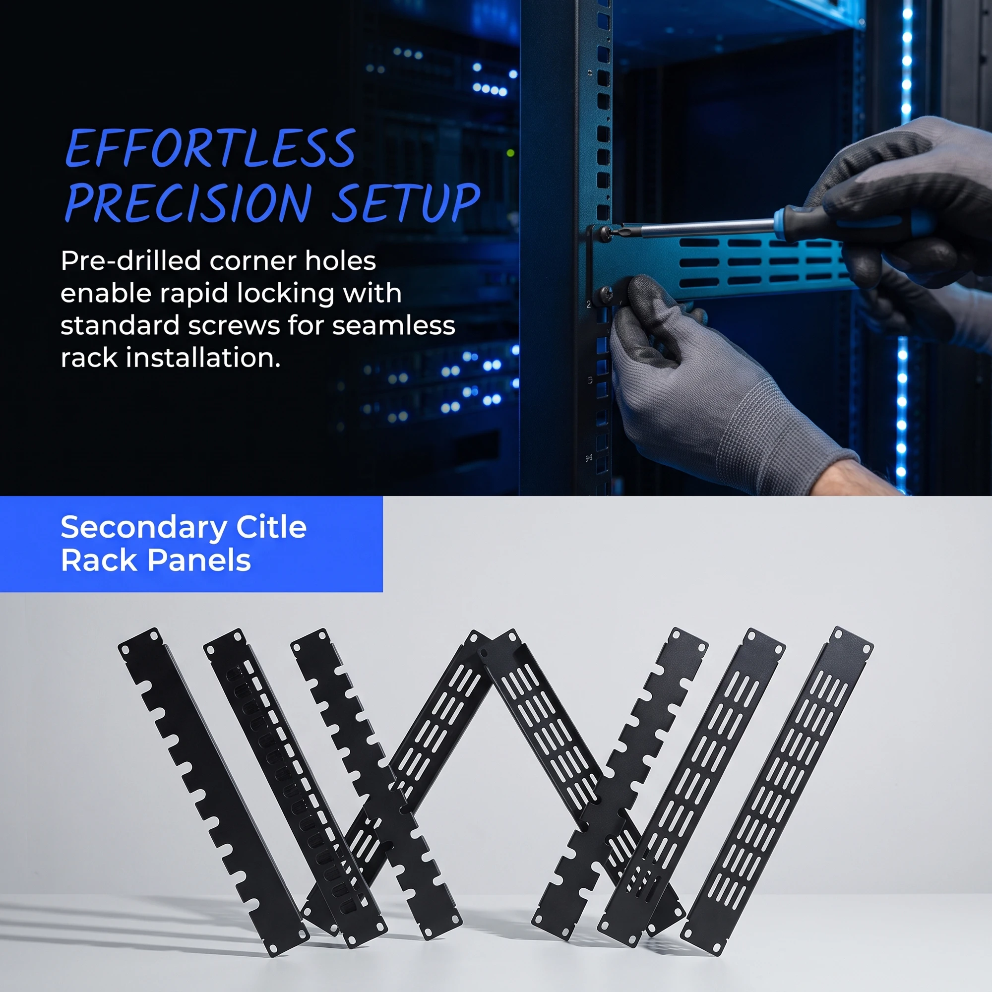 1/2/4/5Pcs 19 Inch 1U Server Rack Ventilated Cable Management Blank Panel, Heat Dissipation Design for Server Network Cabinet
