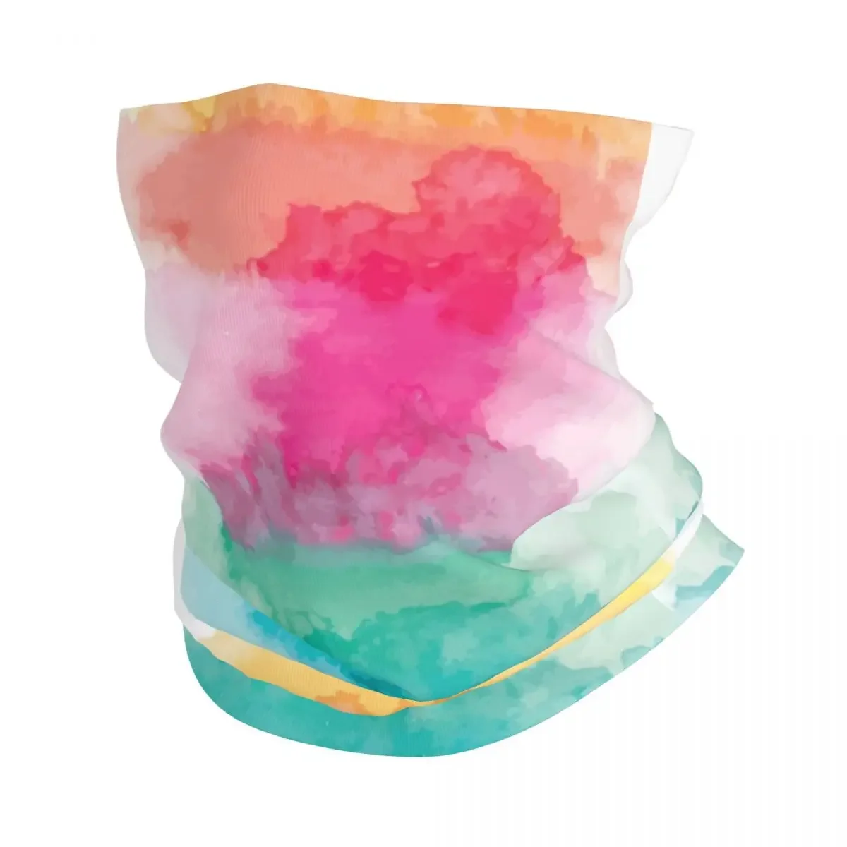 Watercolor Rainbow Blend Bandana Neck Gaiter Printed Face Scarf Multifunction Headwear Hiking Fishing Unisex Adult Windproof