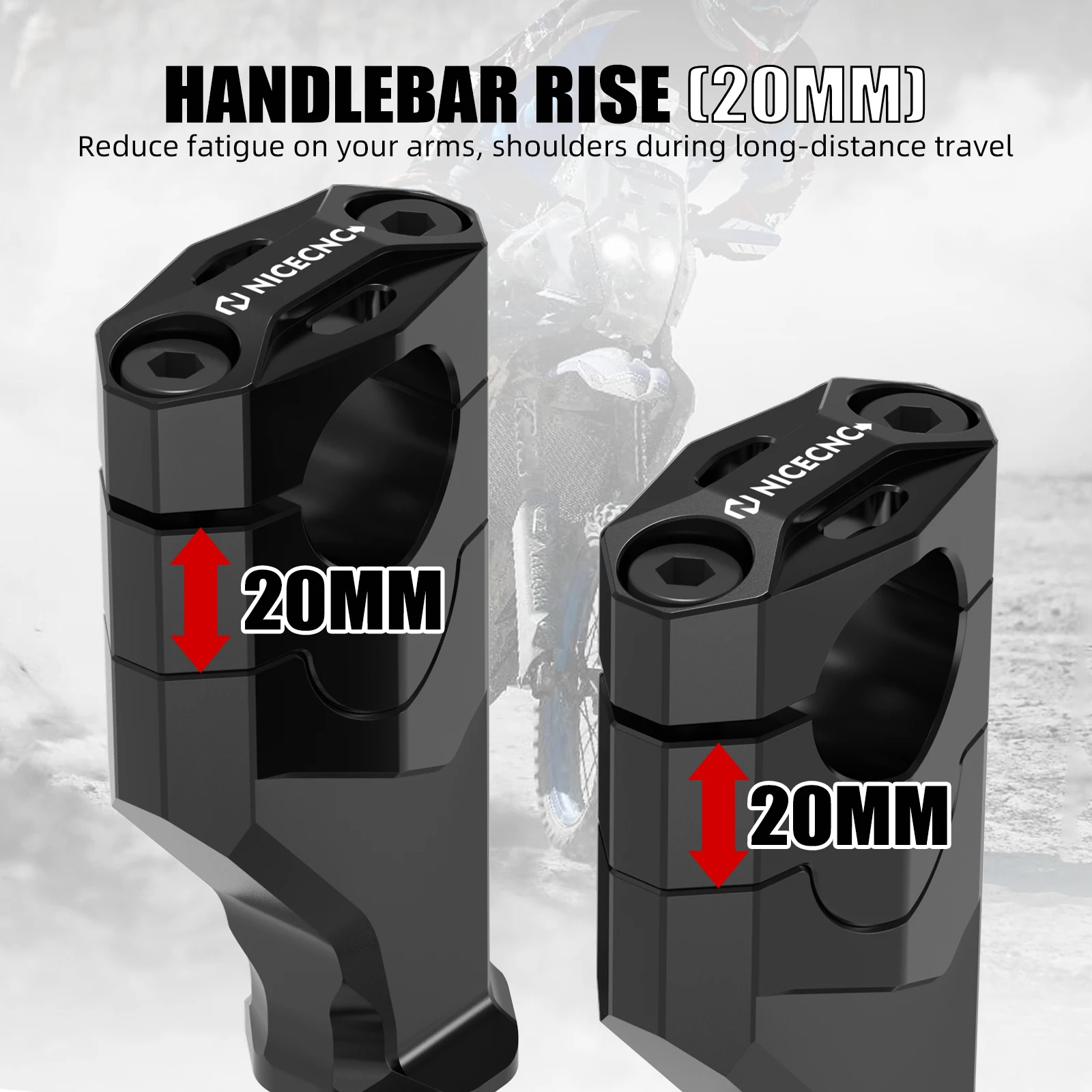 NICECNC 20 mm Lenkererhöhungen für Yamaha Tenere 700 /XTZ700 2019–2024 Tenere 700 Rally Edition 20–24 Tenere 700 World Raid 2022 – Detail 12