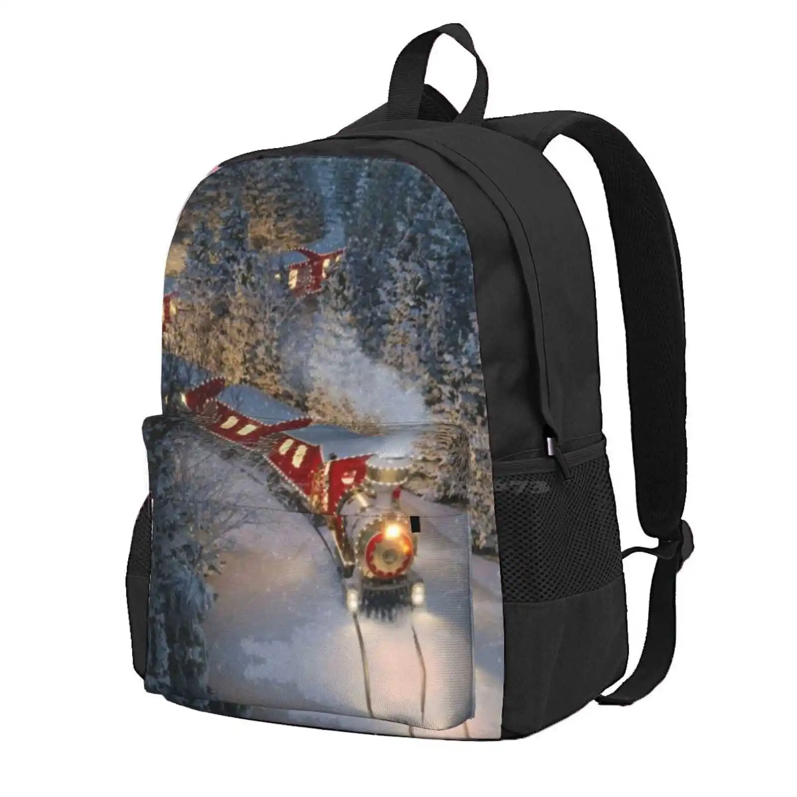 Christmas Train Hot Sale Schoolbag Backpack Fashion Bags Toy Clipart Cartoon Polar Express Holiday North Pole Transparent Santa