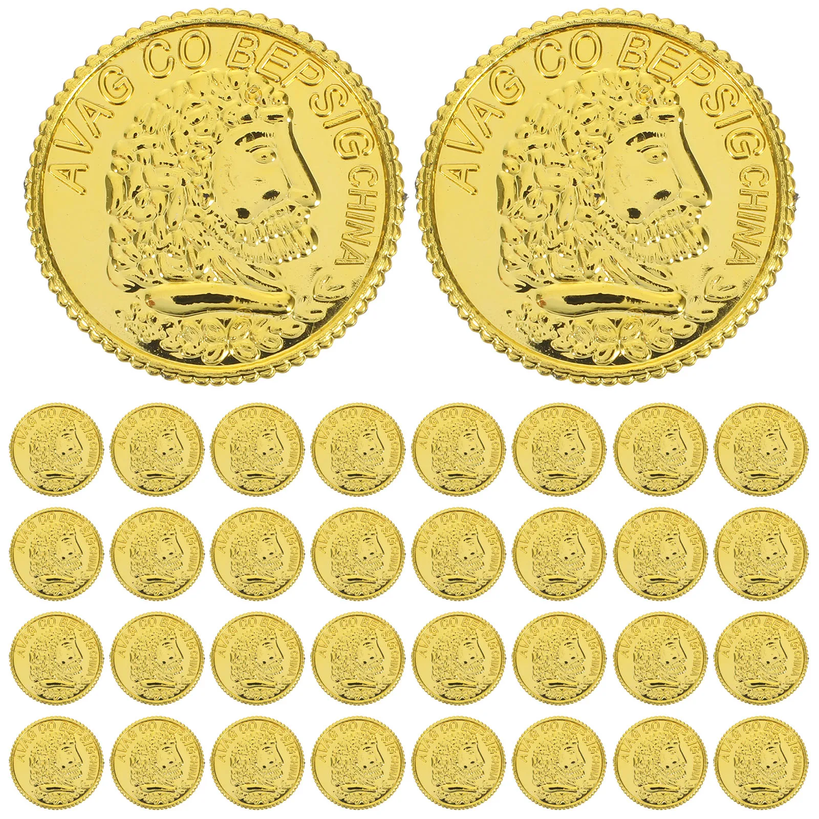 

100pcs Game Accessories Gold Coin Props Golden Plastic Pirate Gold Coins Child Pirate Treasure Coins For Kids and Party