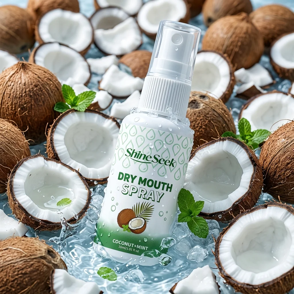 Concentrated Coconut Oil Refreshing Mint Oral Spray, Long-Lasting Fragrance, Sugar-Free Mint Breath Spray. Coconut Oil Deeply Cleans the Mouth, Freshens Breath, and Is Portable, Allowing You to Quickly Freshen Your Breath Anytime, Anywhere.