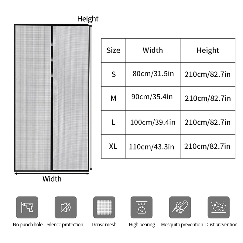 Занавеска от насекомых, защита от комаров и москитов, магнитная, самоклеящаяся, бесшумная, для дома, на лето