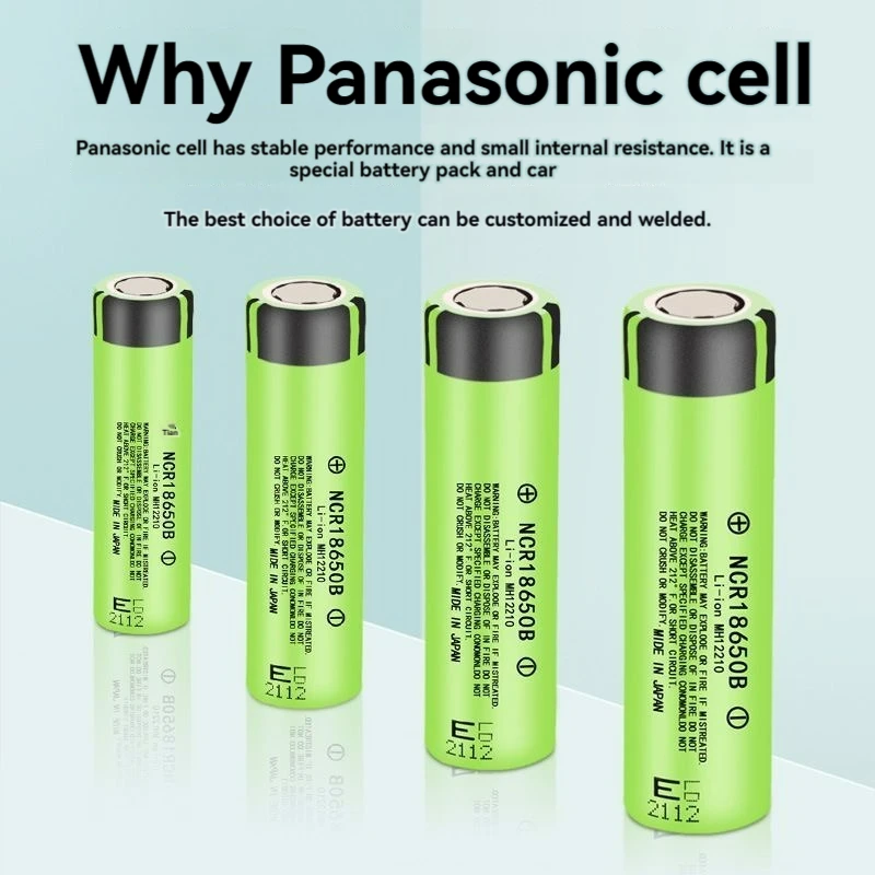 Panasonic NCR18650B 3.7v 3400mAh 18650 rechargeable lithium battery, suitable for flashlight batteries