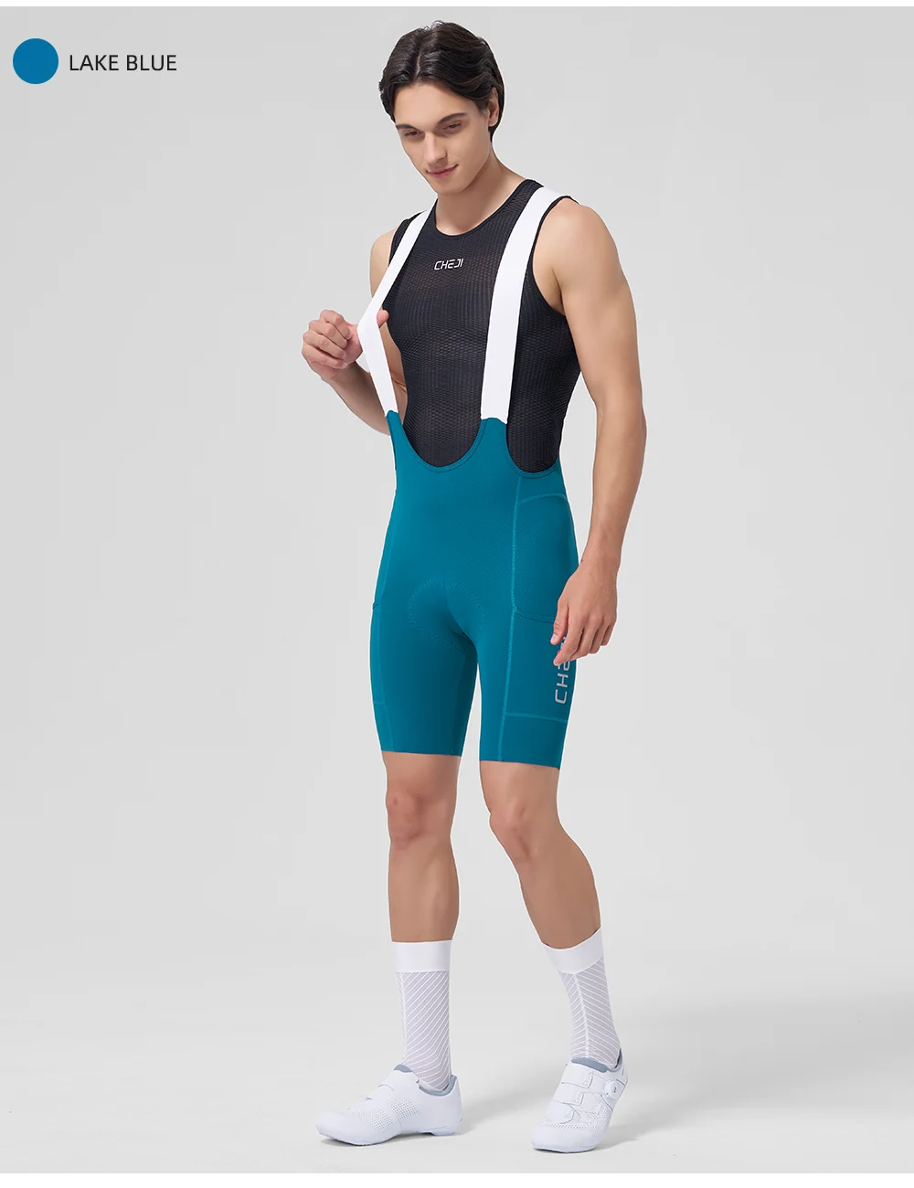 Cheji Herren-Radlerhose mit Trägern – Detail 11
