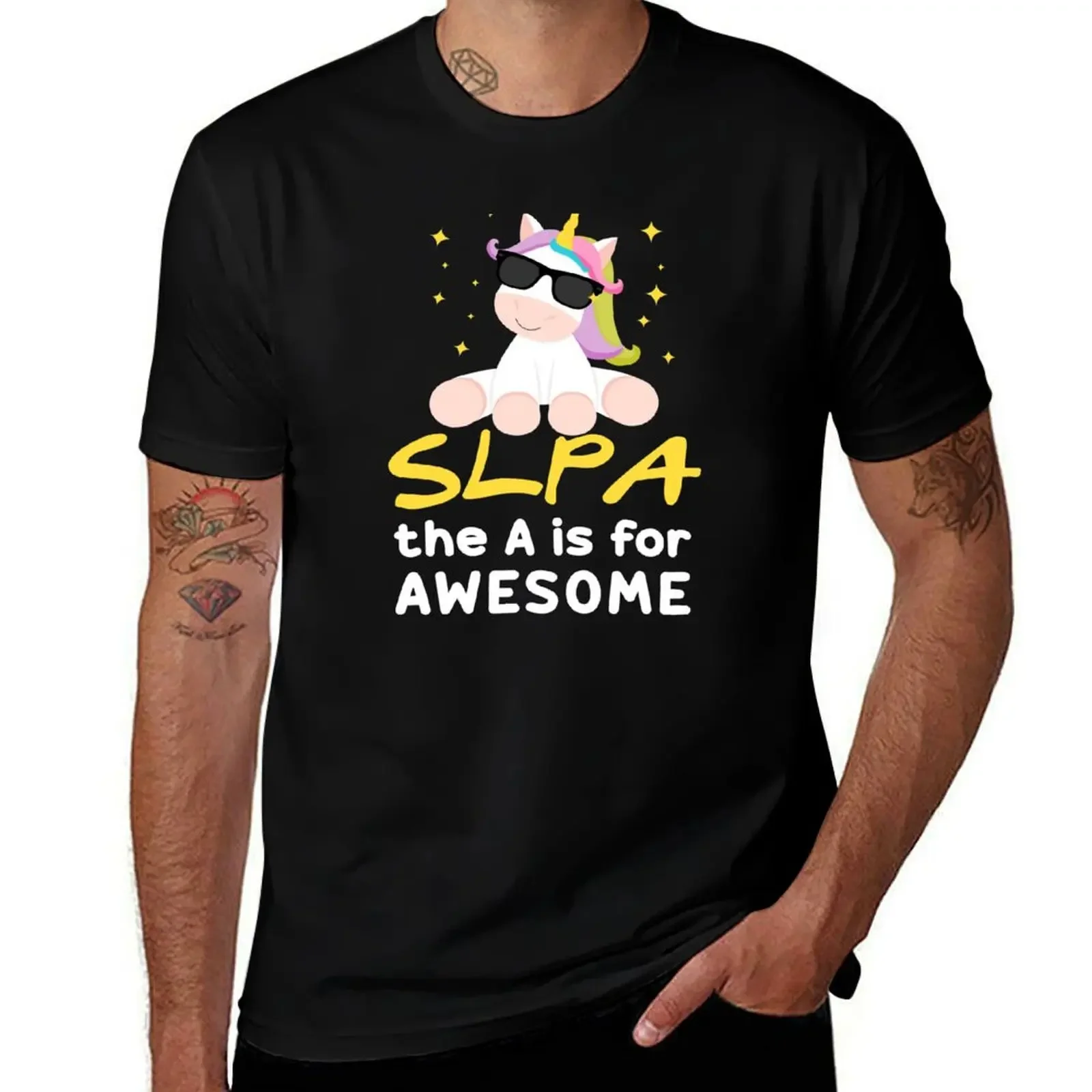 

Speech Language Pathology Gift , SLP Unicorn T-Shirt summer tops vintage t shirt men 100℅ cotton