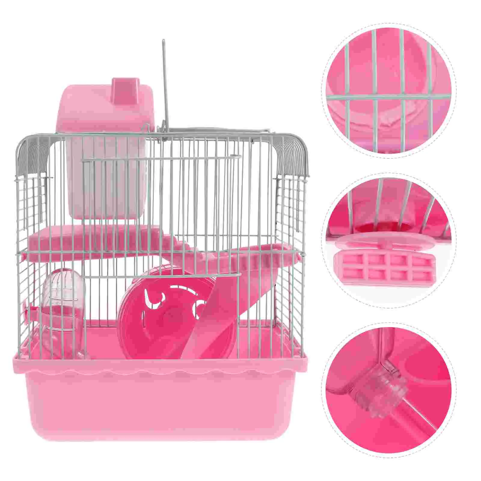 

Hamster Water Bottle Cage Guinea Pig Cages Hedgehog House Pink Plastic Small Hut Travel Accessories