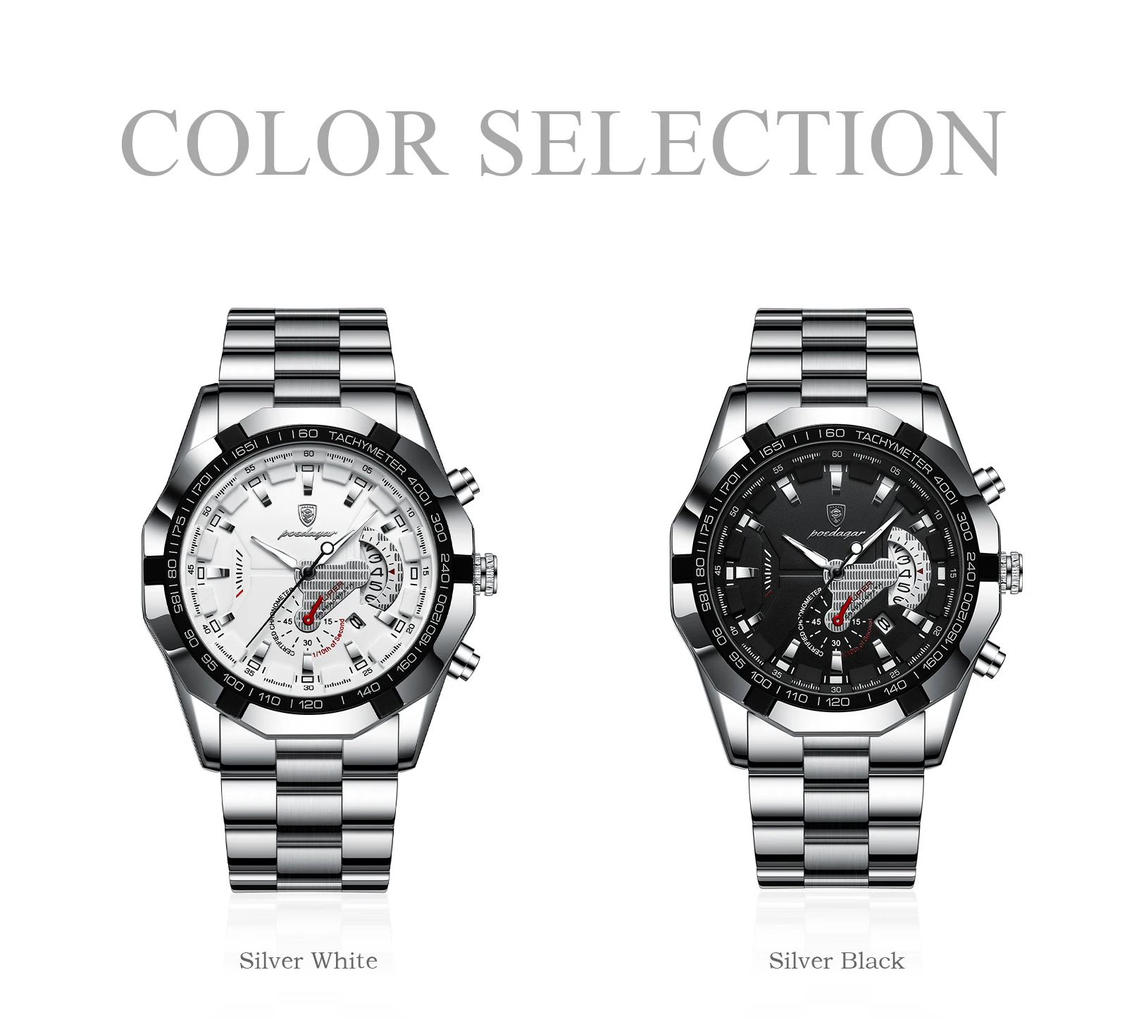 POEDAGAR Luxus Marke Mann Uhr Wasserdicht Leucht Datum Sport Mann Armbanduhr Edelstahl Mode Quarz herren Uhren Reloj – Detail 7