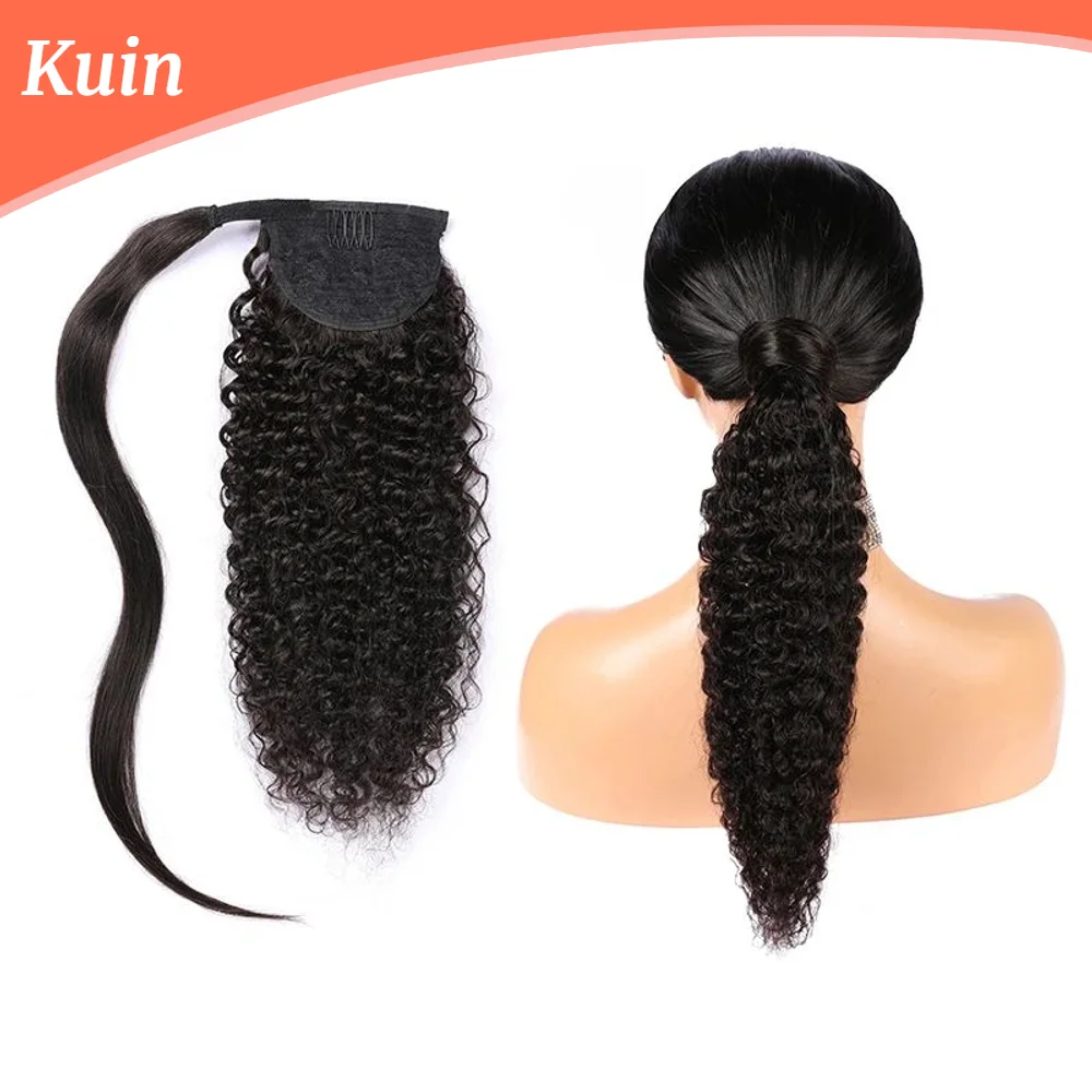 

Ponytail Human Hair Extensions for Afro Women Clip in Human Hair Extension Kinky Curly Ponytail Hairpiece Drawstring Wrap Around