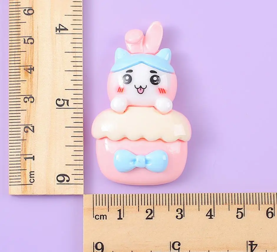 Kawaii Large size Cartoon Doll Flatback Resin Cabochon Scrapbook Phone Decoration Crafts DIY Hair Bows Accessory