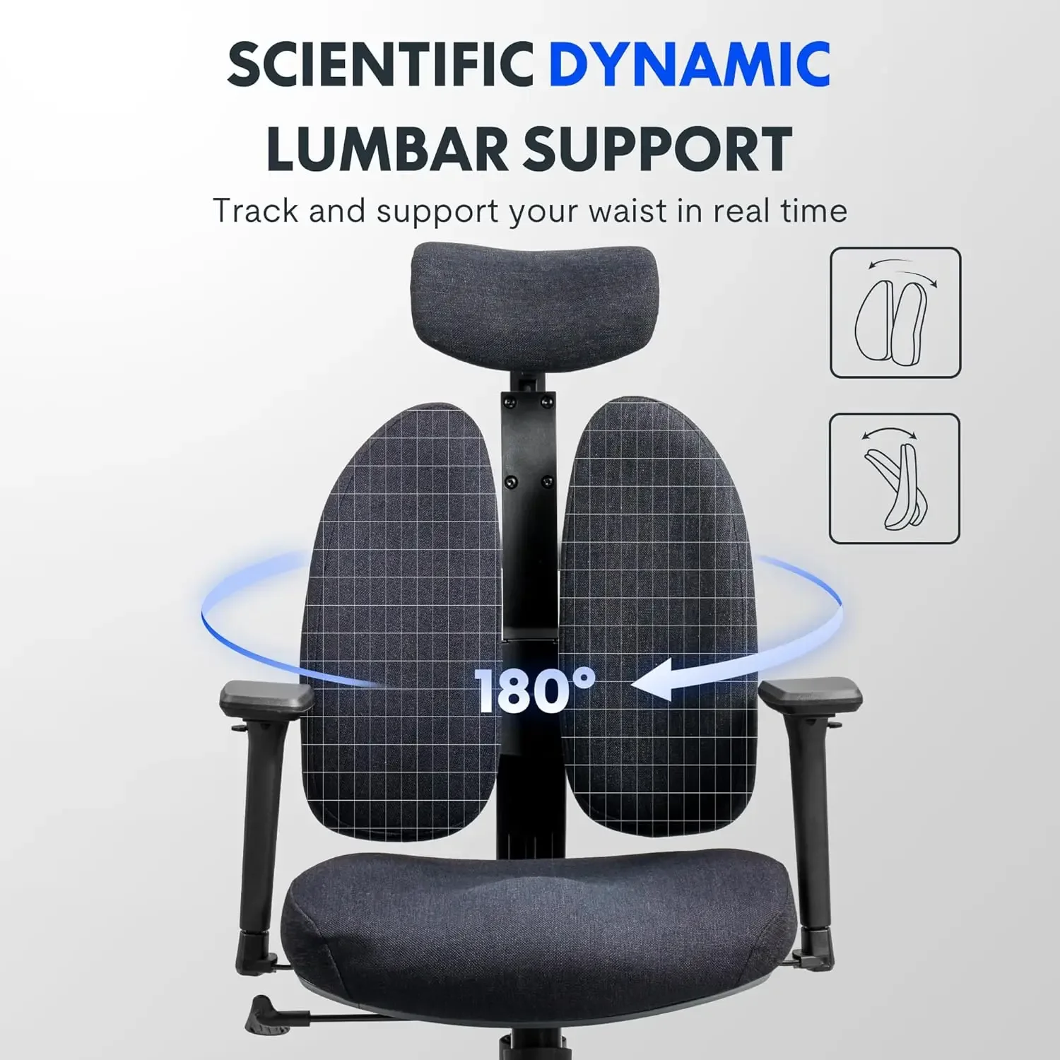 Silla de oficina ergonómica con respaldo doble, sillas de escritorio para oficina en casa, cómoda silla giratoria para computadora con soporte lumbar dinámico