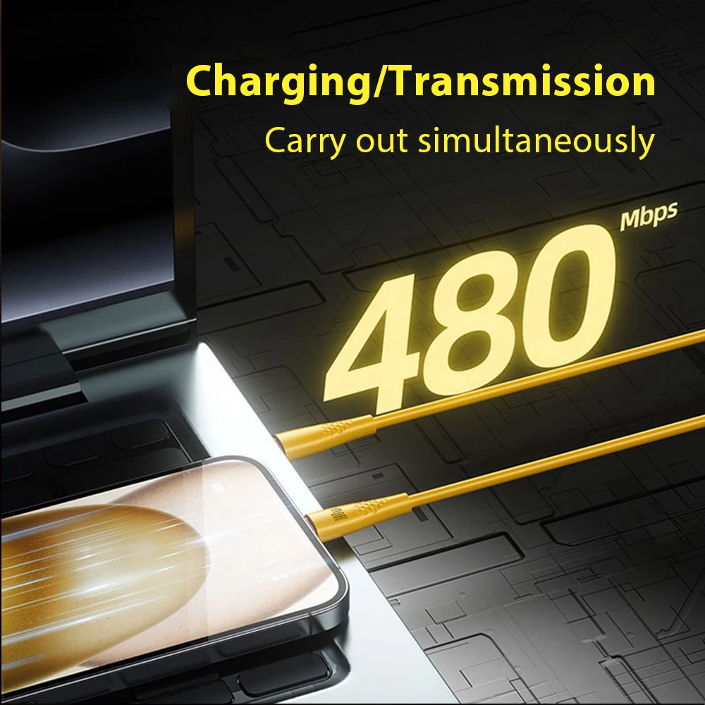 PD100W Cavo di ricarica super veloce Tipo-C Cavo in silicone liquido per iPhone 16 15 Samsung XiaoMi HuaWei Caricatore rapido Cavo dati USB C