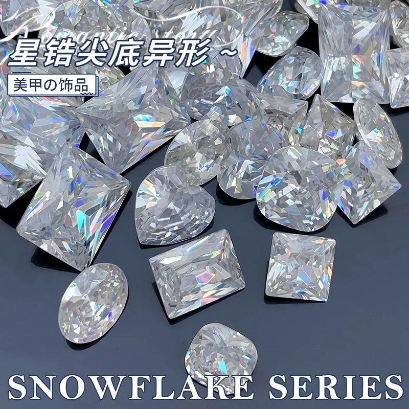 High Carbon Zircon Mixed Shaped diamonds Radiant Cut High hardness brightness Pointed bottomed Gems Used for earrings necklaces