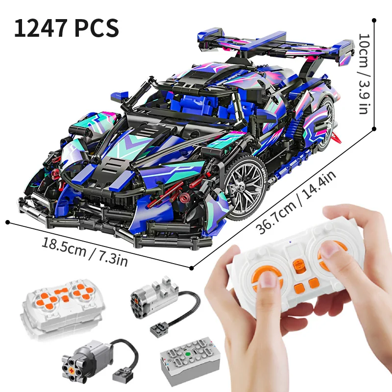 Technical Ideas Famous Racing Car Assembly Building Blocks Expert Speed Vehicle Model Bricks Moc Toys for Boys Holiday Gifts