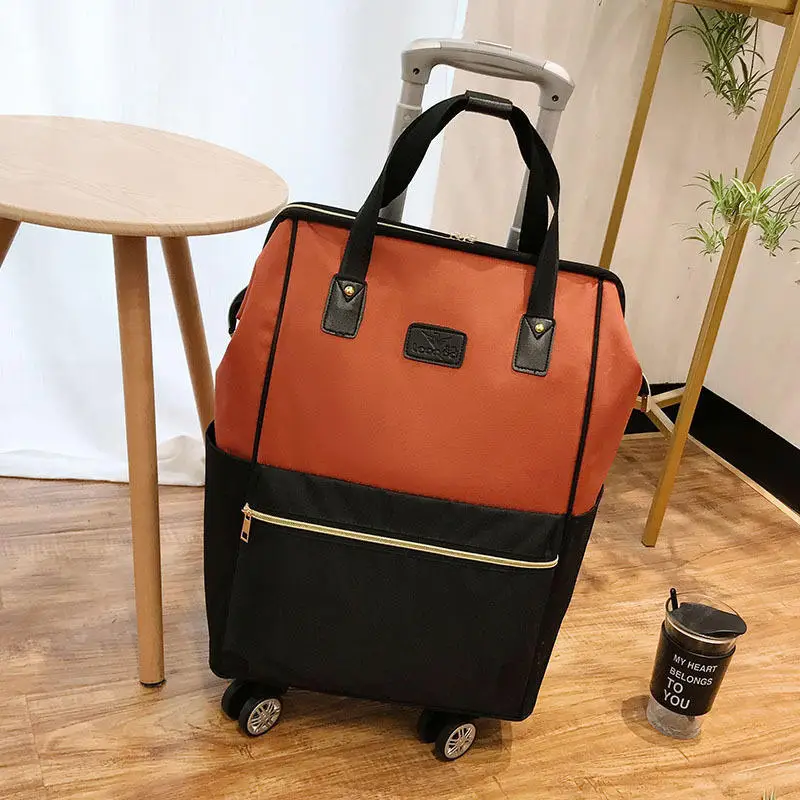 Short suitcase Large capacity duffel bag Boarding trolley case women's light travel bag for business trip men's luggage bag