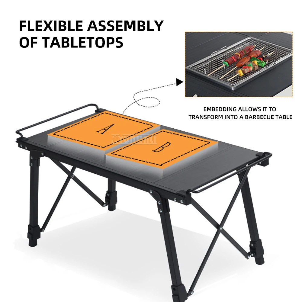 

2026 Outdoor tables and chairs height outdoor dining table Adjustable Portable foldable egg roll table Camp table IGT table