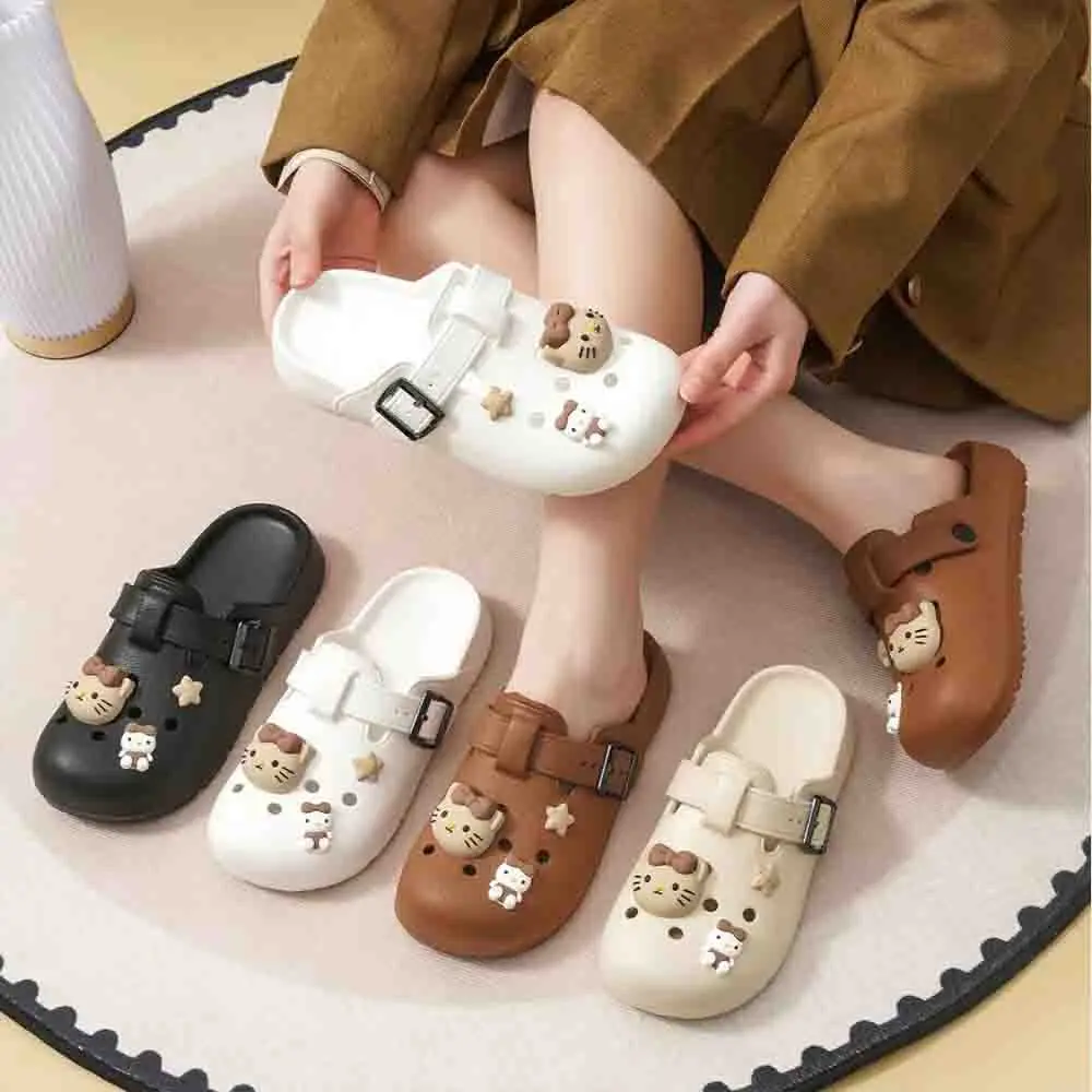 

Sanrio Hello Kitty Kawaii Cartoon Women's Slippers Cute Breathable Non Slip Eva Home Sandals Casual Soft Bottom Summer Slippers