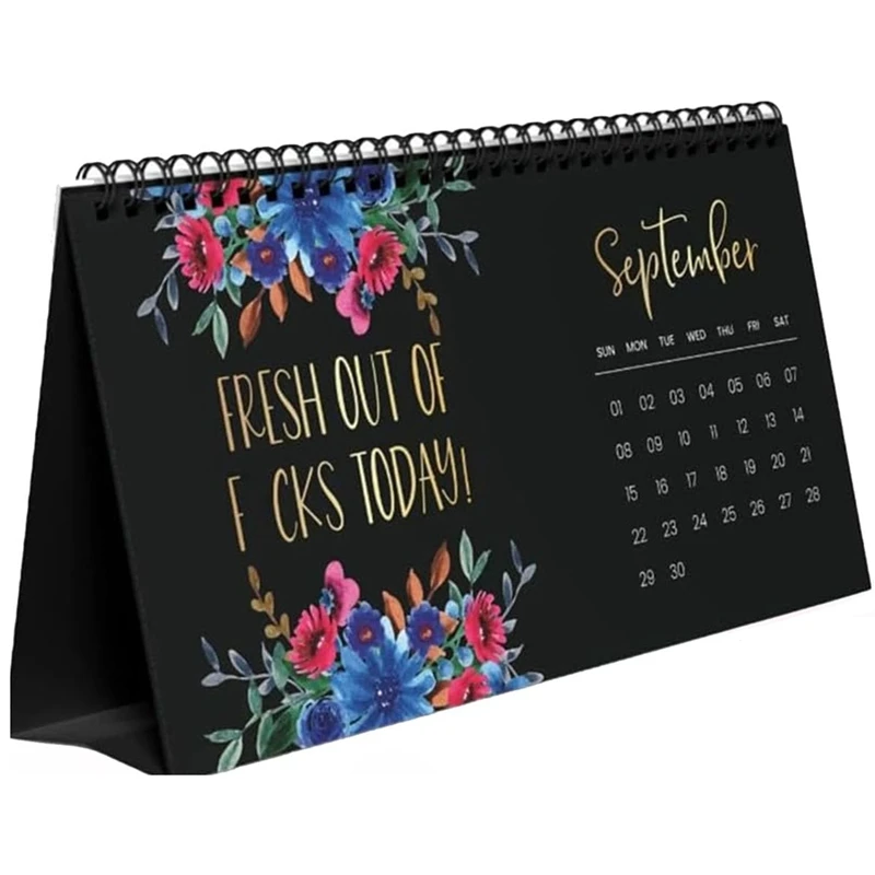 Calendário de Mesa para Cansado, Mulheres Fu-Ck It, Calendário, Sweary Planner, 2024