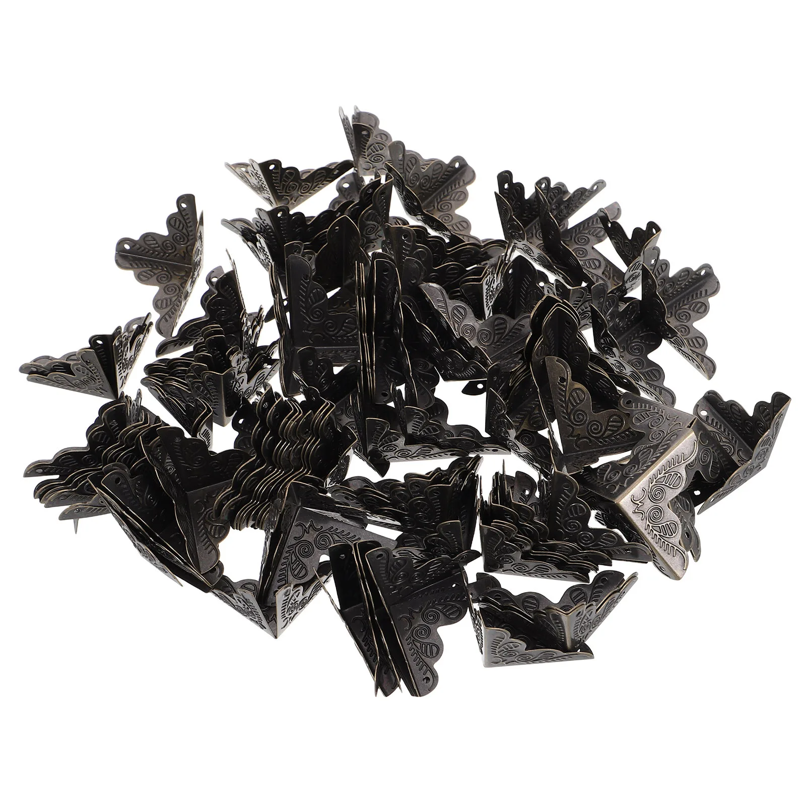 

100Pcs Box Corner Protectors Iron Edge Guards Decorative Chest Jewelry Furniture Corners Chest Corner Protectors