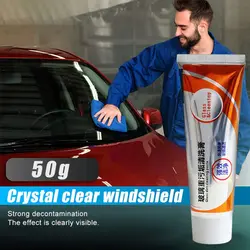 50g Car Glass Oil Film Removing Paste Deep Cleaning Polishing Glass Cleaner for Auto Windshield Home Streak-Free Shine  Cleaer