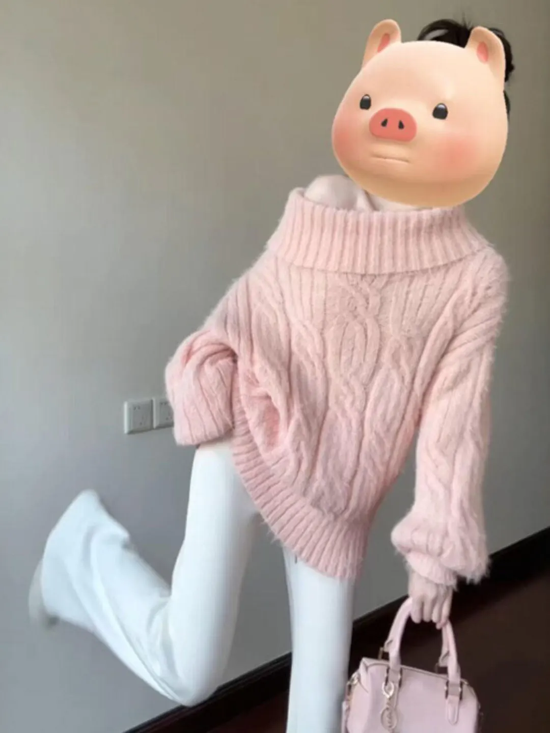 

Модный свободный длинный свитер с асимметричным вырезом на плече, зимний женский трикотаж, удобный, мягкий, повседневный, для прогулок