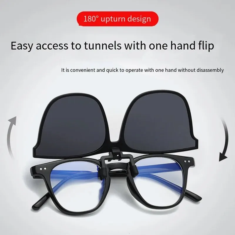 A Pair of New PC Clip Sunglasses for Outdoor Fishing and Driving. Clip Sunglasses for Day and Night Use.